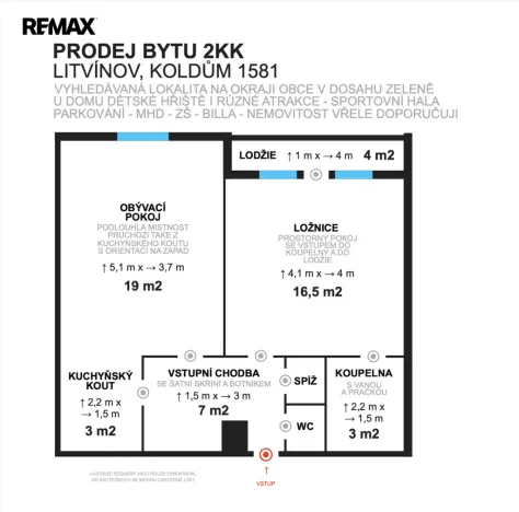Pronájem bytu 2+kk, Litvínov - Horní Litvínov, Koldům, 49 m2