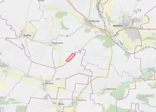 Prodej podílu pole, Mirovice, 7681 m2