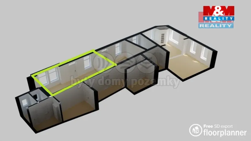 Pronájem kanceláře, Humpolec, Nerudova, 43 m2