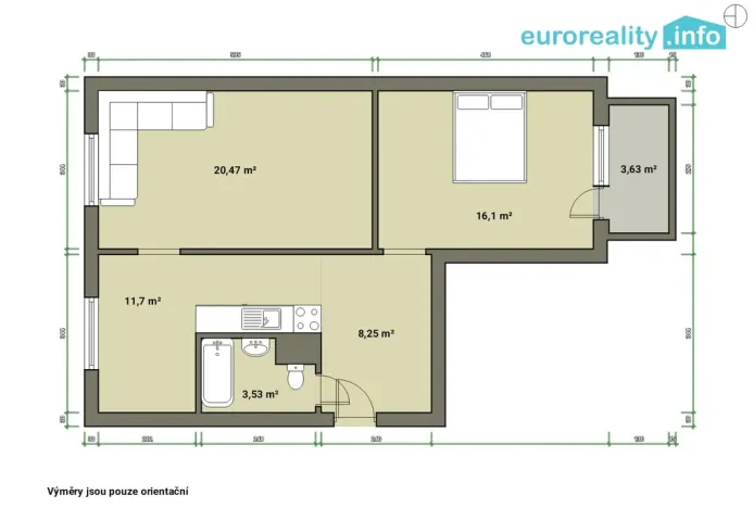 Prodej bytu 2+1, Sokolov, Jelínkova, 55 m2