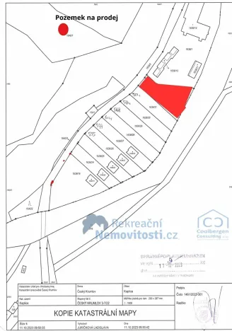 Prodej pozemku pro bydlení, Kaplice, 840 m2