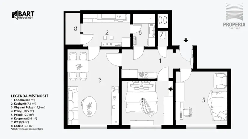 Prodej bytu 3+1, Brno, Mendlovo náměstí, 68 m2