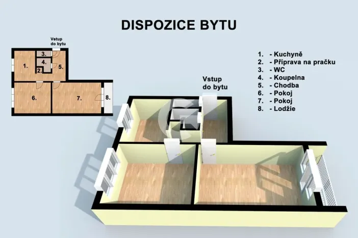 Pronájem bytu 2+1, Zlín, Dřevnická, 59 m2