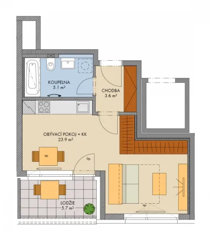 Prodej bytu 1+kk, Praha - Hlubočepy, Gollové, 33 m2