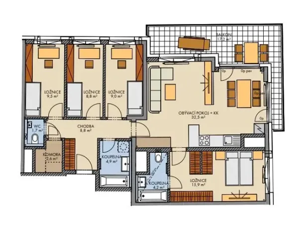 Prodej bytu 5+kk, Praha - Chodov, Bartůňkova, 105 m2
