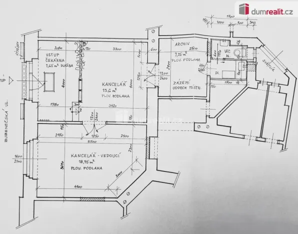 Pronájem kanceláře, Praha, Bubenečská, 51 m2