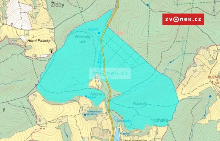 Prodej podílu 1/180 lesa, Březůvky, 9964 m2