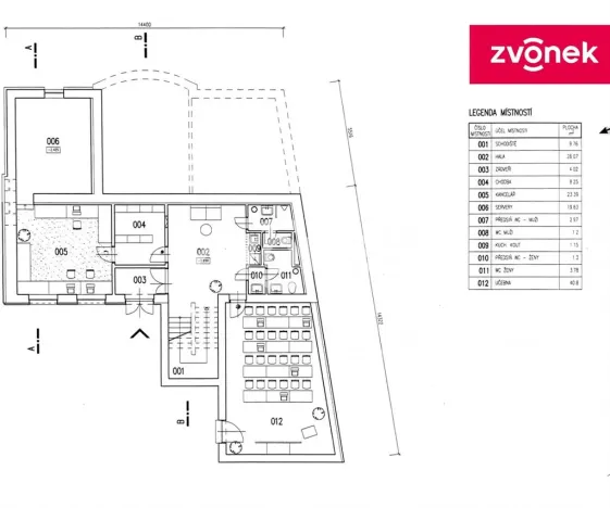 Pronájem kanceláře, Zlín, Vršava I, 460 m2