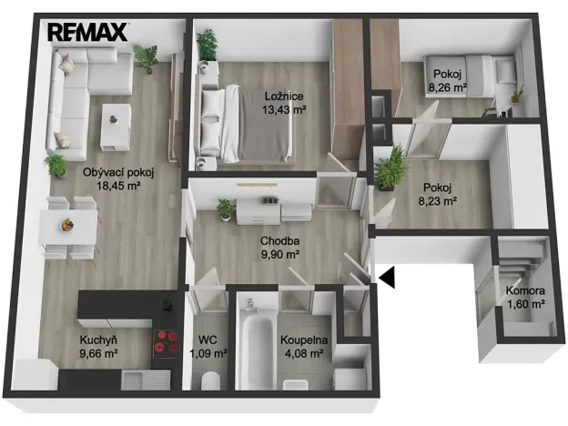 Prodej bytu 4+kk, Křečhoř, 74 m2