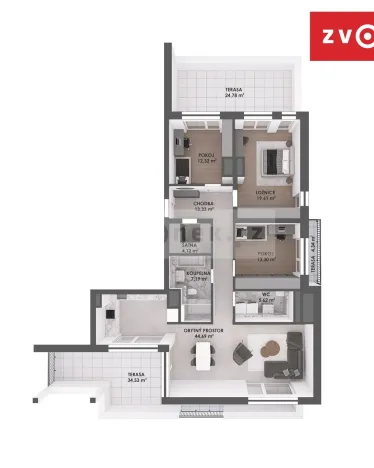 Prodej bytu 4+1, Zlín, Nad Stráněmi, 198 m2