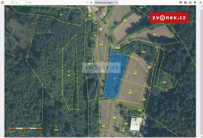 Prodej pozemku pro bydlení, Bystřička, 1579 m2