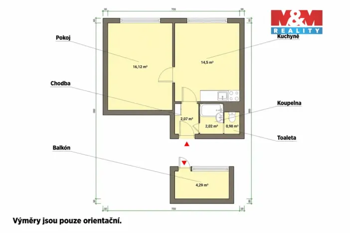 Pronájem bytu 1+1, Luby, Tovární, 38 m2