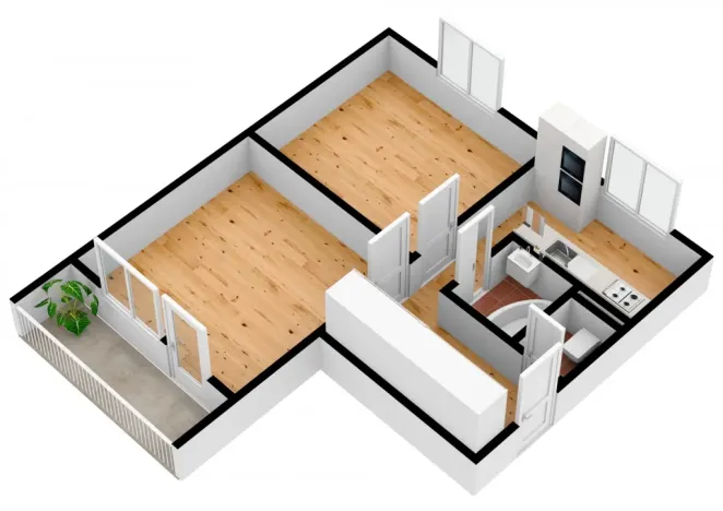 Pronájem bytu 2+1, Zlín - Malenovice, Tyršova, 57 m2