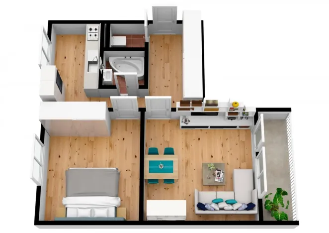 Pronájem bytu 2+1, Zlín - Malenovice, Tyršova, 57 m2