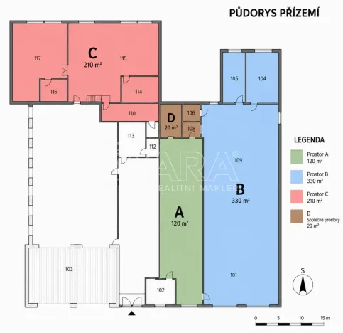 Pronájem výrobních prostor, Sukorady, 120 m2