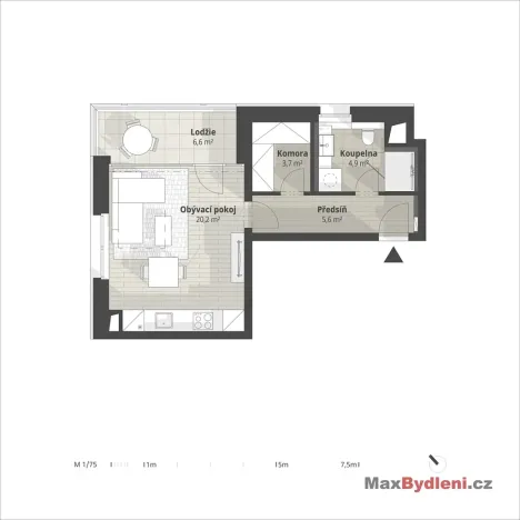Prodej bytu 1+kk, Liberec, Polní, 43 m2