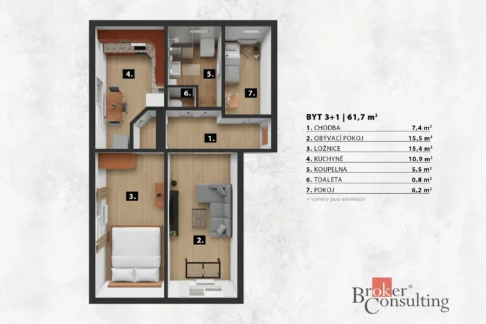 Prodej bytu 3+1, Praha - Modřany, Mráčkova, 62 m2