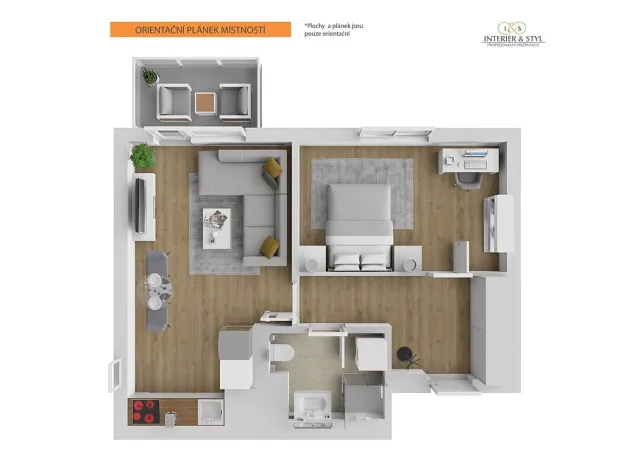Pronájem bytu 2+kk, Praha, Waltariho, 45 m2