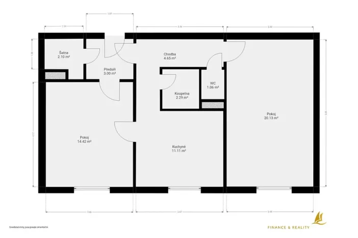 Prodej bytu 2+1, Úněšov, 58 m2