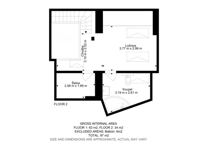 Prodej bytu 3+kk, Praha - Nusle, Táborská, 93 m2