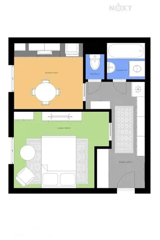 Prodej bytu 1+1, Mirovice, Dolejší, 37 m2