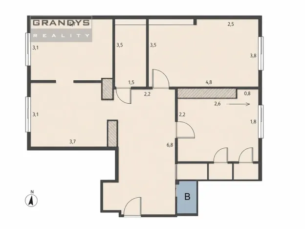 Prodej bytu 3+1, Praha - Vinohrady, náměstí Jiřího z Lobkovic, 92 m2