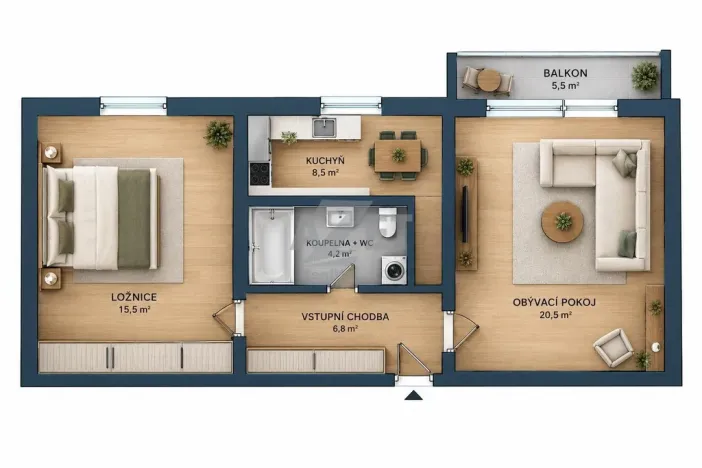 Prodej bytu 2+1, Ostrava - Poruba, Zednická, 58 m2