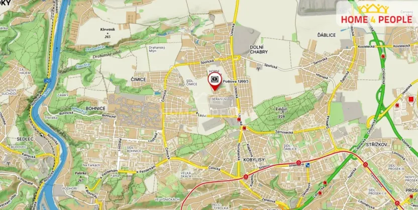 Pronájem bytu 3+kk, Praha - Dolní Chabry, Poštova, 69 m2
