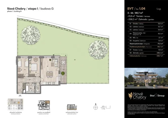Prodej bytu 3+kk, Praha - Dolní Chabry, Tušimická, 80 m2