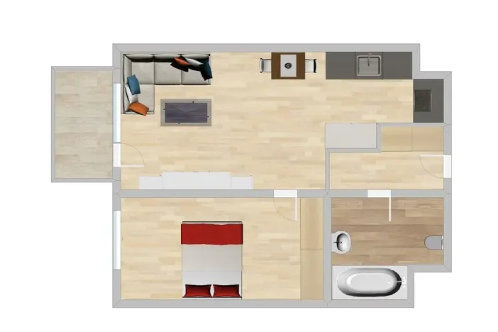 Pronájem bytu 2+kk, Praha - Třebonice, K metru, 52 m2