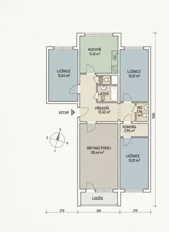 Prodej bytu 4+1, Praha - Modřany, Levského, 95 m2