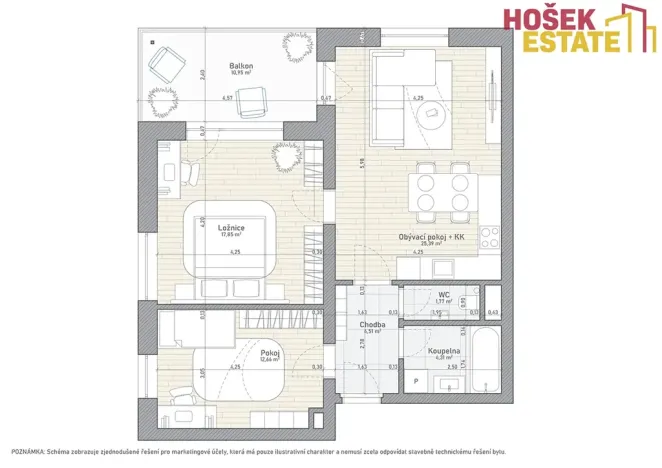 Prodej bytu 3+kk, Holubice, 79 m2