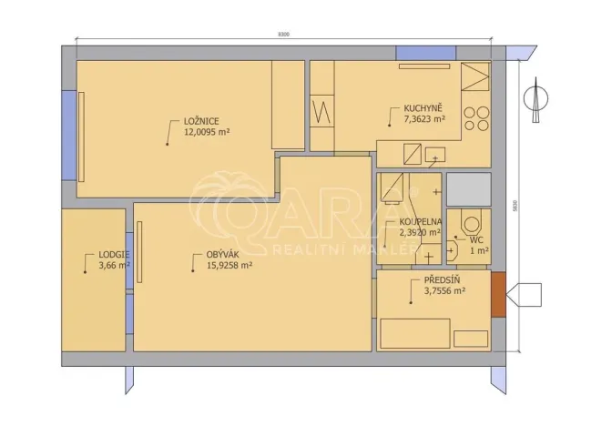 Prodej bytu 2+1, Praha - Chodov, Podjavorinské, 43 m2