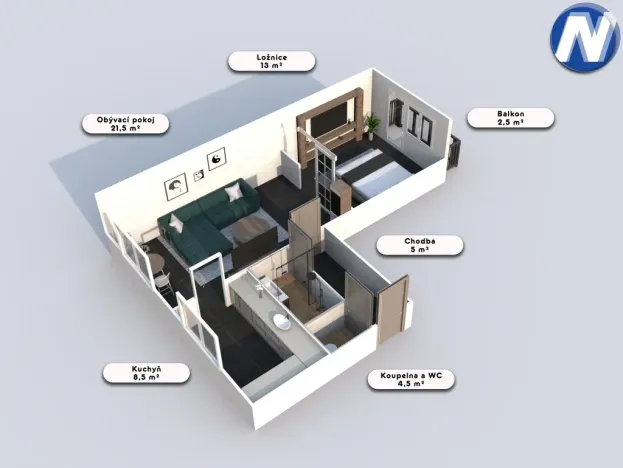 Prodej bytu 2+1, Strakonice, Bezděkovská, 56 m2