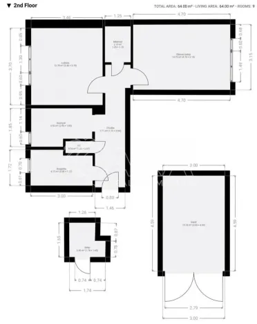 Pronájem bytu 2+1, České Budějovice - České Budějovice 5, Dobrovodská, 47 m2