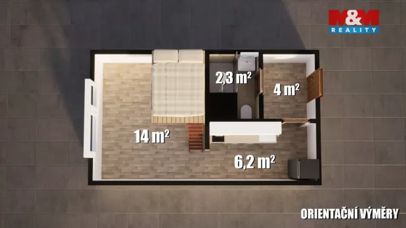 Prodej bytu 1+kk, Nový Bor, Wolkerova, 27 m2