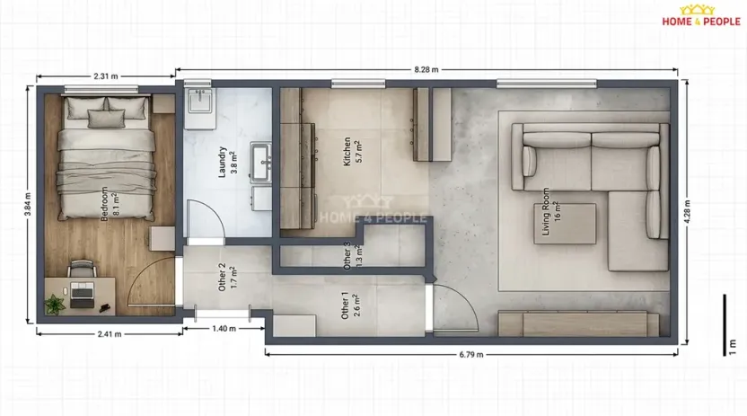 Prodej bytu 2+kk, Doksy, Sochorova, 44 m2