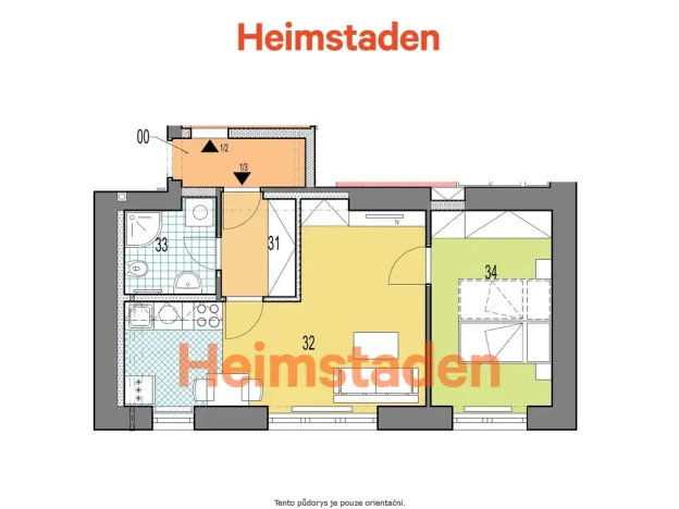 Pronájem bytu 2+kk, Havířov - Šumbark, U Nádraží, 36 m2