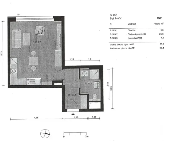Prodej bytu 1+kk, Praha - Chodov, Benkova, 37 m2