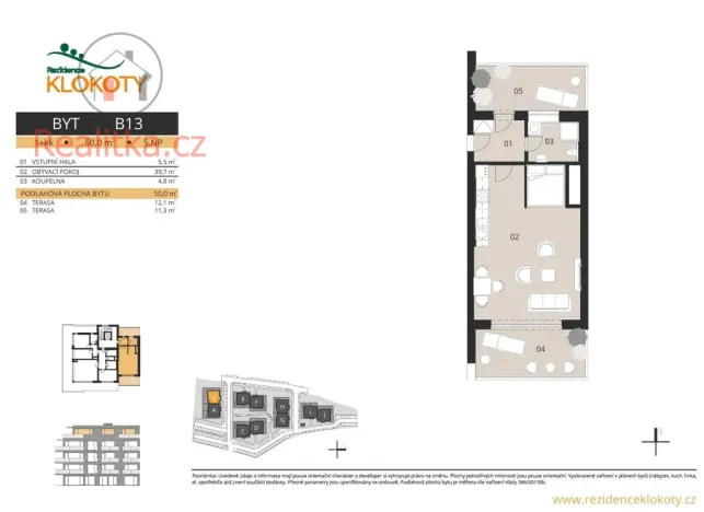 Prodej bytu 1+kk, Tábor - Klokoty, Jaroslava Vacka, 50 m2