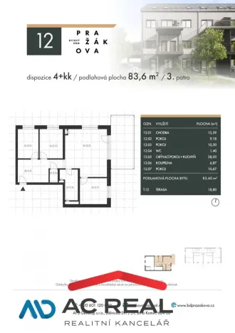 Prodej bytu 4+kk, Brno - Horní Heršpice, Pražákova, 83 m2