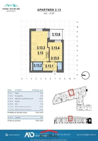 Prodej bytu 3+kk, Vrchlabí - Hořejší Vrchlabí, Horská, 73 m2