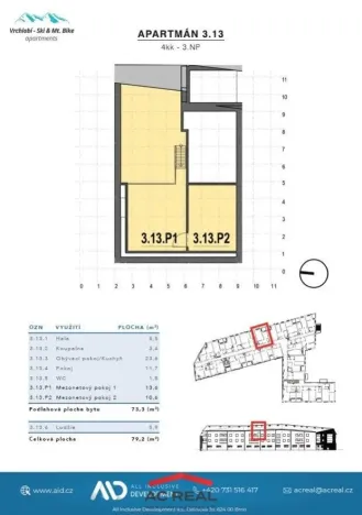 Prodej bytu 3+kk, Vrchlabí - Hořejší Vrchlabí, Horská, 73 m2