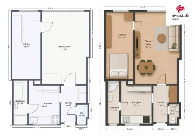 Prodej bytu 2+kk, Praha - Libeň, U školičky, 42 m2