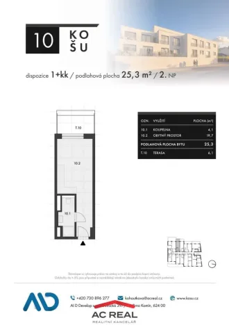Prodej bytu 1+kk, Brno, Košuličova, 25 m2