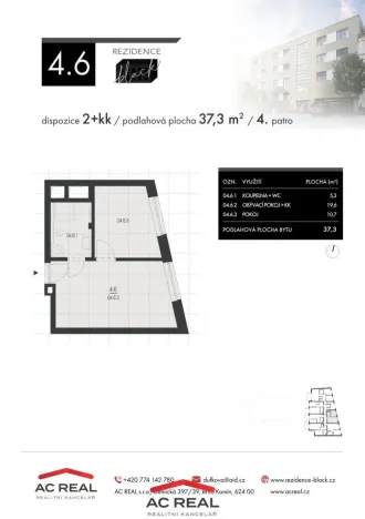 Prodej bytu 2+kk, Brno, Charbulova, 38 m2