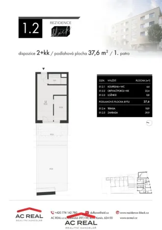 Prodej bytu 2+kk, Brno, Charbulova, 38 m2