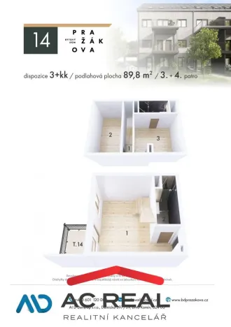 Prodej bytu 3+kk, Brno - Horní Heršpice, Pražákova, 90 m2