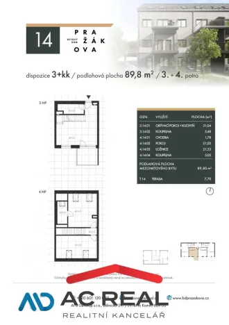 Prodej bytu 3+kk, Brno - Horní Heršpice, Pražákova, 90 m2
