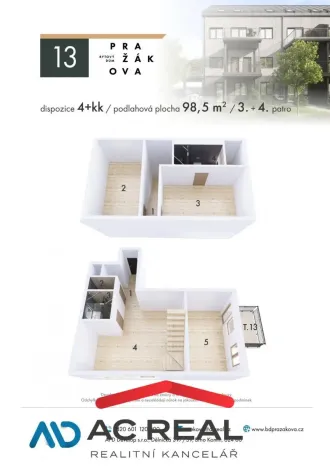 Prodej bytu 4+kk, Brno - Horní Heršpice, Pražákova, 98 m2